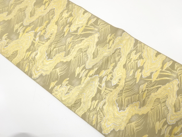 JAPANESE KIMONO / ANTIQUE FUKURO OBI / SILK / WOVEN PINE GROVE